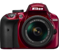 NIKON D3400 DSLR Camera with 18-55 mm f/3.5-5.6 VR Zoom Lens - Red